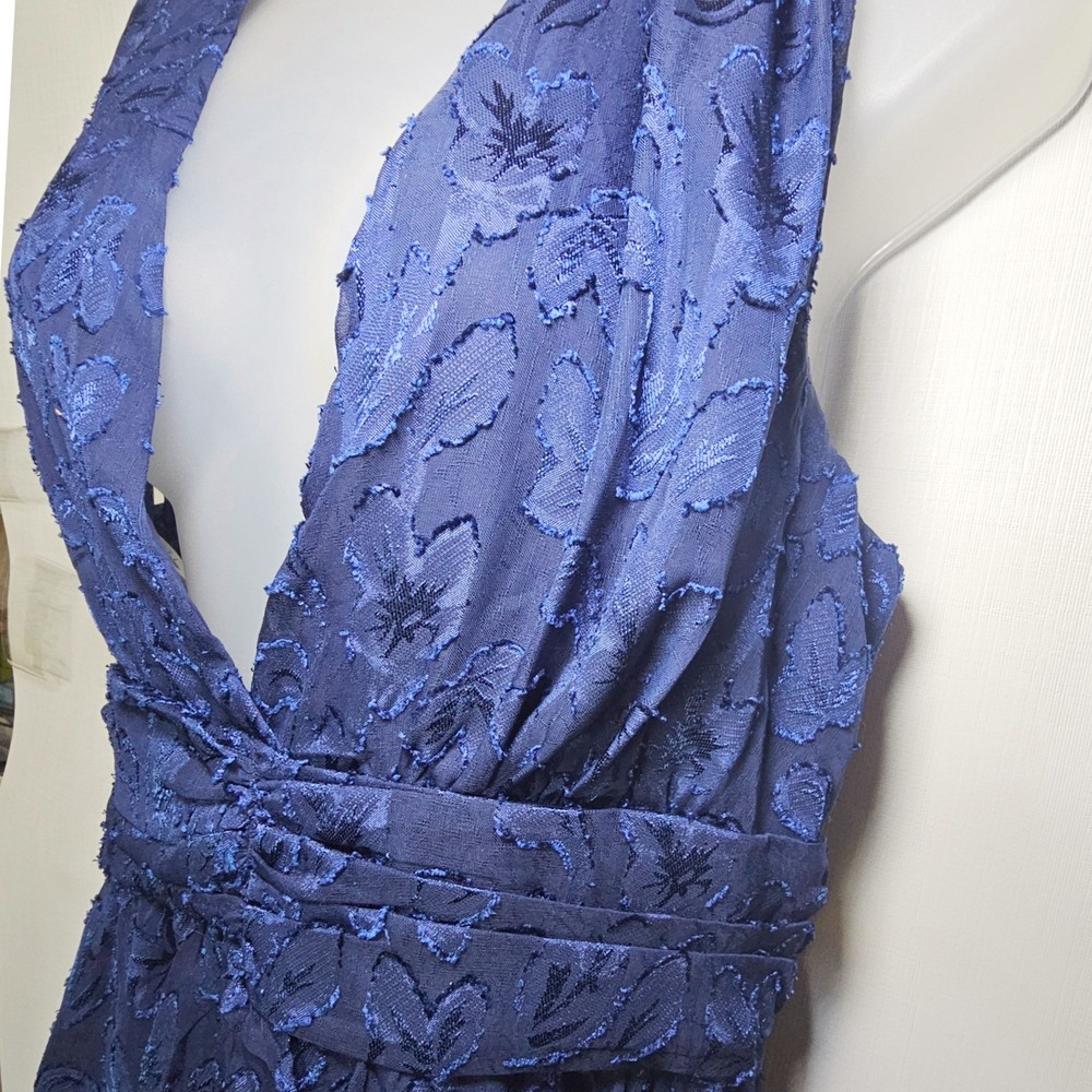 Make It Mesmerizing Navy Blue Jacquard Tiered Midi Dress - READ DESC FOr SIZE - Picture 6 of 10